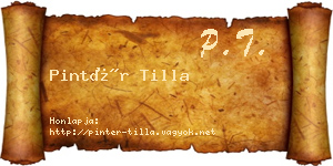 Pintér Tilla névjegykártya